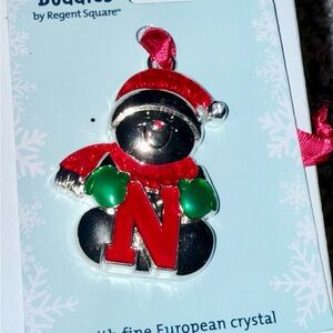 Regent Square Snowman Ornament with Letter N